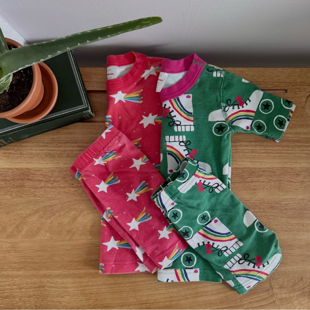 Hanna Andersson Pajama Bundle 4T 5T Organic Cotton 2 Sets Rainbow Stars Play Set